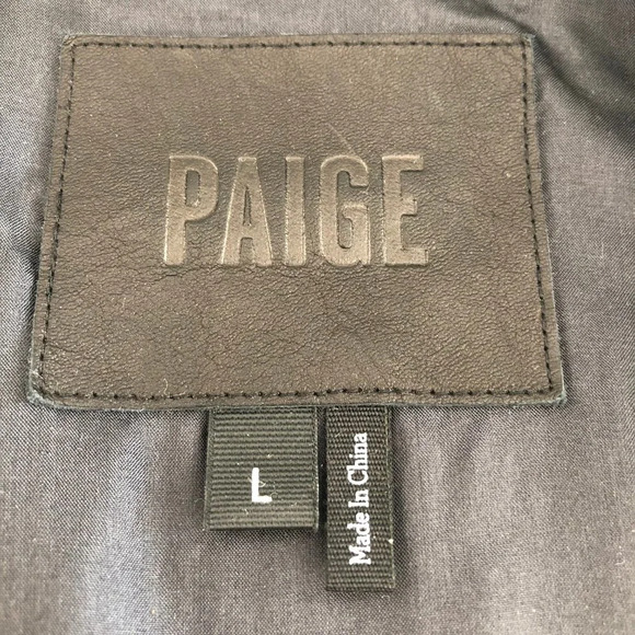 Paige Moto Style Leather Vest w Silver Metal Hardware Dark Ink Blue Sz L NWOT - Picture 9 of 14